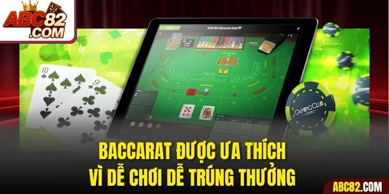 Baccarat được ưa thích vì dễ chơi dễ trúng thưởng 